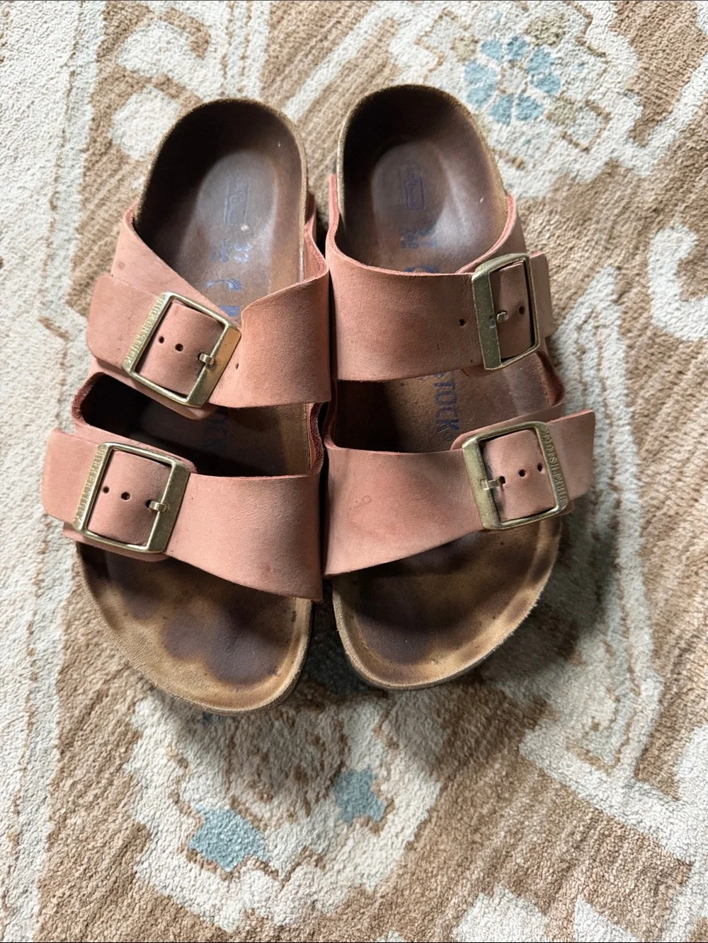 Birkenstock Women's Double Buckle Sandals in Blush Pink